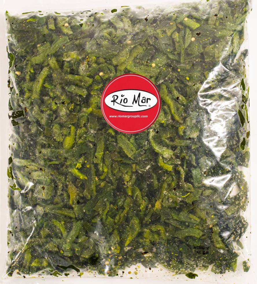 Rio Mar Frozen Poblano Pepper Strips (Rajas) – Foodservice Case