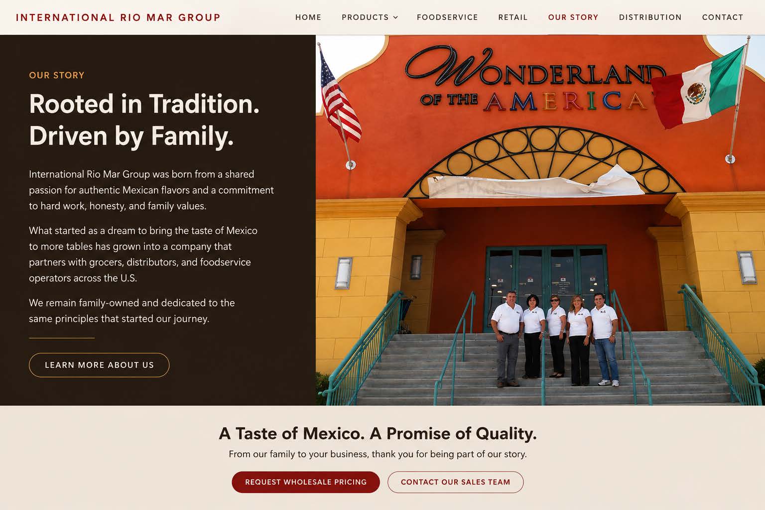 The Rio Mar family at their first Mexican food festival in San Antonio, Texas, 2011